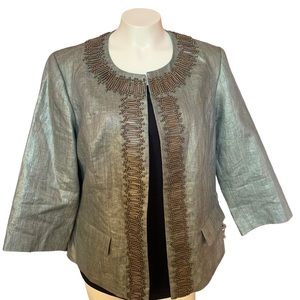 Chico’s Jacket with Beautiful Finishing in a Bronze Color Size 12 NWOT